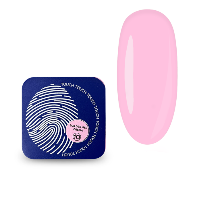 Гель для нарощування Touch Builder Gel Crema №10, напівпрозорий рожевий, 30 мл
