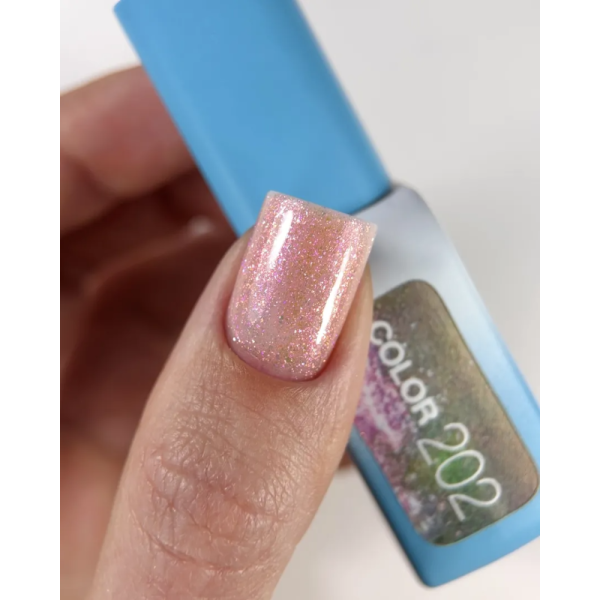 Гель-лак з ефектом втирки LUNA Color №202, рожевий теплий, 8 мл