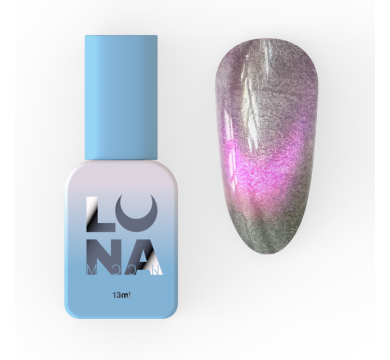 Гель-лак котяче око LUNA Color Cat Eye №253, на вітражній основі, рожевий, 8 мл