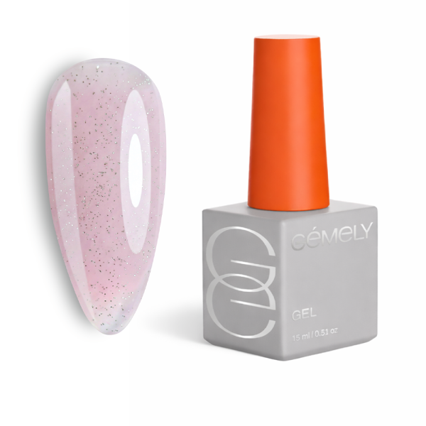 Гель жидкий GEMELY Fast Builder Gel №032, прозрачно-розовый с мелким шиммером, 15 мл