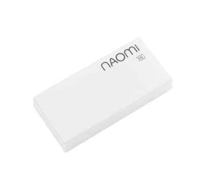 Бафік для нігтів Naomi 180/180, білий, плоский