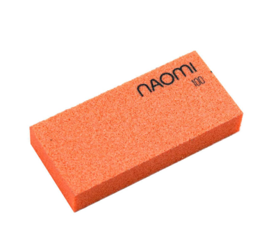 Бафік для нігтів Naomi 100/100, помаранчевий, плоский