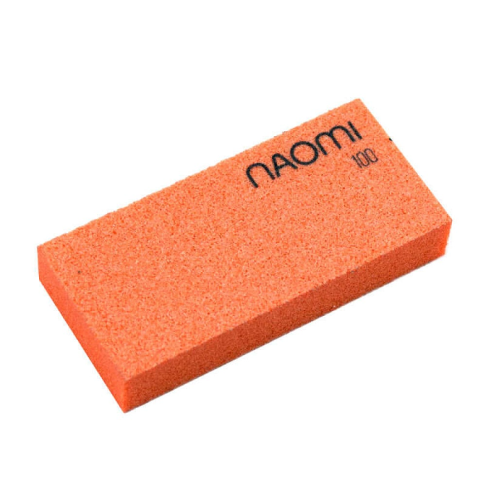 Бафік для нігтів Naomi 100/100, помаранчевий, плоский