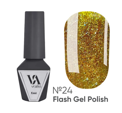 Гель-лак светоотражающий Valeri Gel Polish Flash New №24, золотая, 6 мл