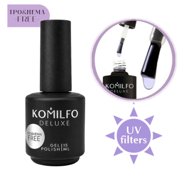 Топ без липкого шару Komilfo No Wipe with Filters Top, із УФ-фільтрами, 15 мл (HEMA/TPO free)