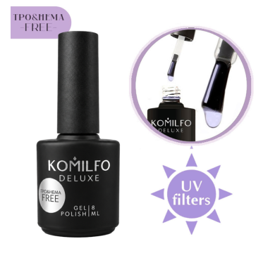 Топ без липкого шару Komilfo No Wipe with Filters Top, із УФ-фільтрами, 8 мл (HEMA/TPO free)