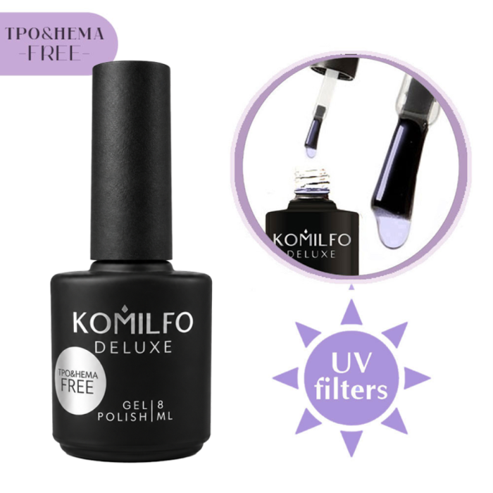 Топ без липкого шару Komilfo No Wipe with Filters Top, із УФ-фільтрами, 8 мл (HEMA/TPO free)