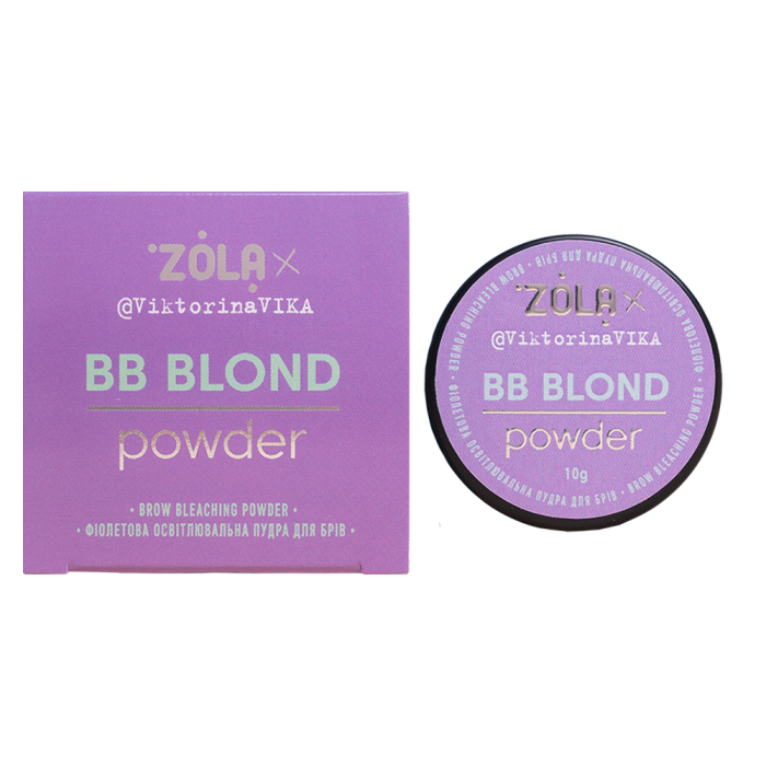 Пудра для освітлення брів ZOLA Viktorina Vika BB Blond Powder, фіолетова, 10г.