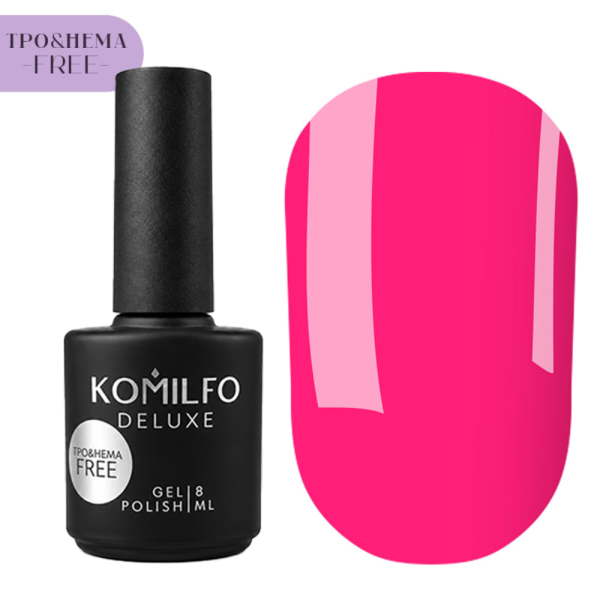Гель-лак Komilfo Neon Collection №N002, неоново-розовый, 8 мл (HEMA/TPO free)