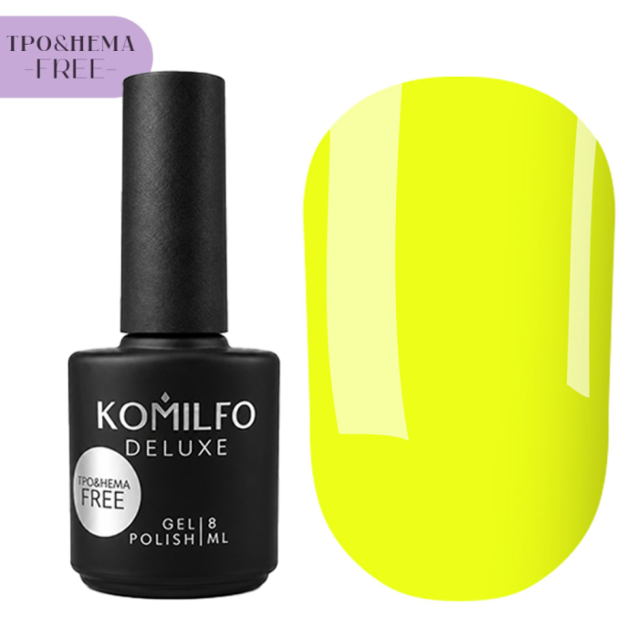 Гель-лак Komilfo Neon Collection №N006, неоново-жовтий, 8 мл (HEMA/TPO free)