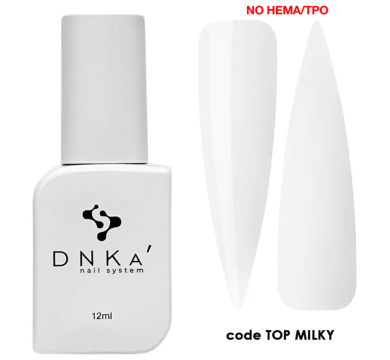 Топ, без липкого шару DNKa Top Milky New Formula, молочний 12 мл