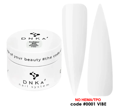 Гель для нарощування DNKa Builder Gel New Formula #0001 Vibe, прозорий, 30 мл