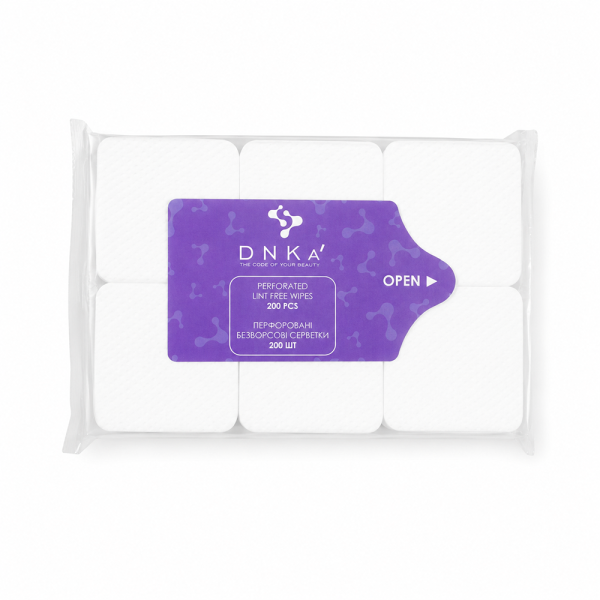 Салфетки перфорированные безворсовые DNKa Perforated Lint Free Wipes, упаковка 200 шт., белые