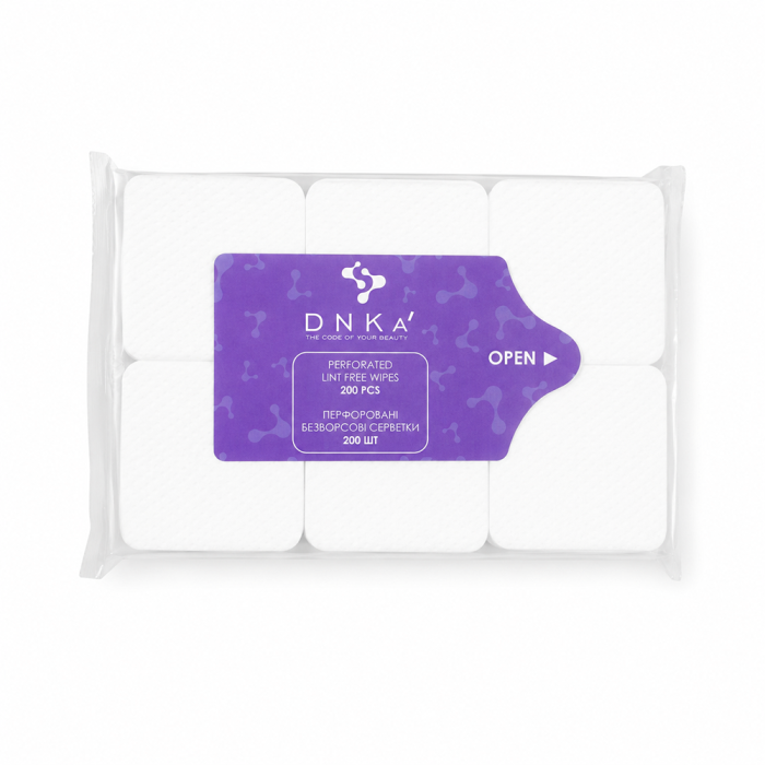 Салфетки перфорированные безворсовые DNKa Perforated Lint Free Wipes, упаковка 200 шт., белые