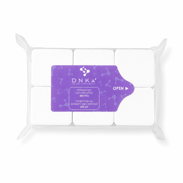 Серветки перфоровані безворсові DNKa Perforated Lint Free Wipes, упаковка 600 шт., білі