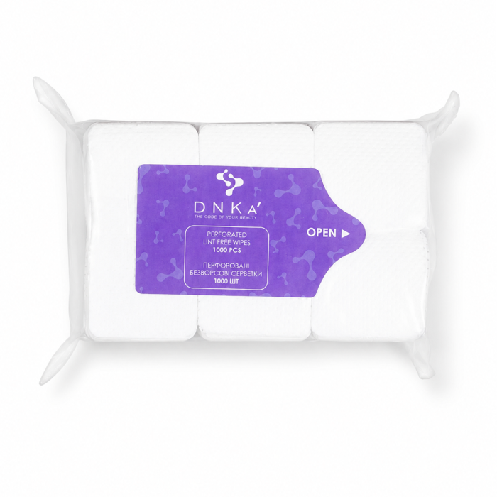 Серветки перфоровані безворсові DNKa Perforated Lint Free Wipes, упаковка 1000 шт., білі