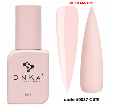 База камуфлирующая DNKa Cover Rubber Base French New Formula №0037 Cute, нежная роза, 12 мл