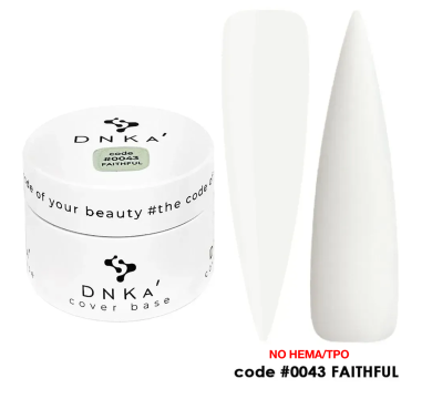 База камуфлююча DNKa Cover Rubber Base French New Formula №0043 Faithful, молочний, 30 мл