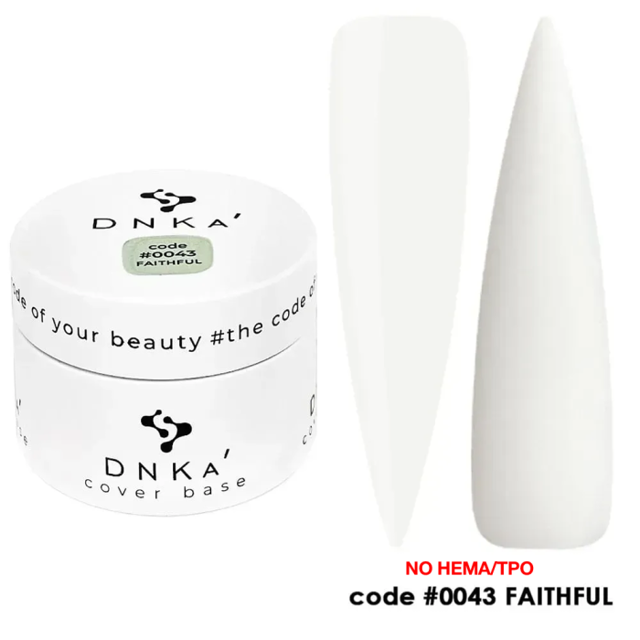 База камуфлирующая DNKa Cover Rubber Base French New Formula №0043 Faithful, молочный, 30 мл
