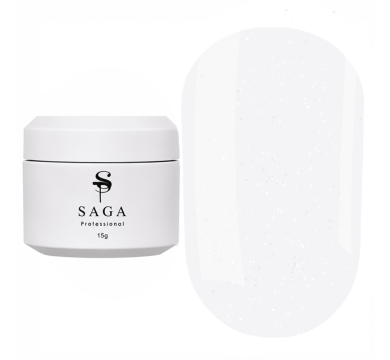 Гель для наращивания SAGA Рrofessional Builder Veil Summer №04, белый с мелким шиммером, 15 мл