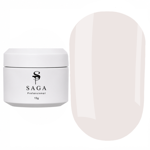 Гель для нарощення SAGA Рrofessional Builder Veil Summer №12, напівпрозорий молочний-беж, 15 мл