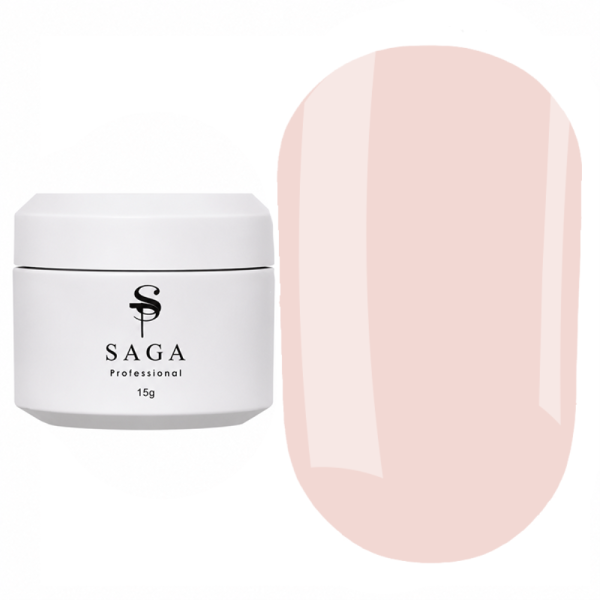 Гель для нарощення SAGA Рrofessional Builder Veil Summer №14, персиковий нюд, 15 мл