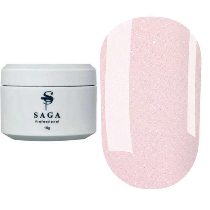 Гель для наращивания SAGA Professional Builder Night Gel №07, светоотражающий, лиловый, 15 мл