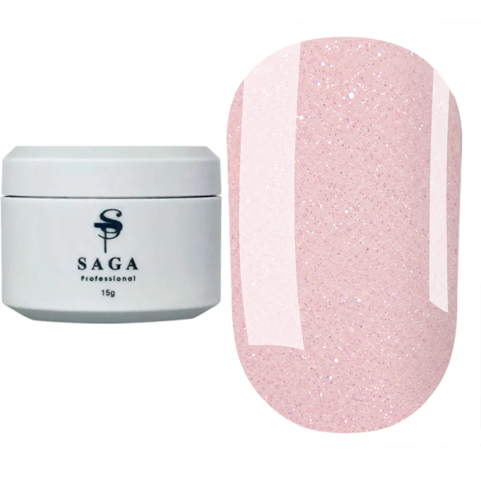 Гель для нарощування SAGA Professional Builder Night Gel №08, світловідбивний, бузьковий, 15 мл