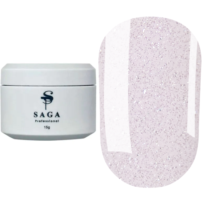 Гель для наращивания SAGA Professional Builder Night Gel №09, светоотражающий, фиолетовый, 15 мл