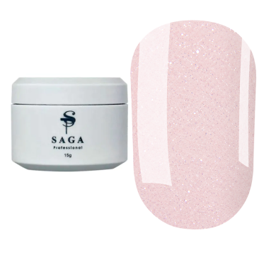 Гель для наращивания SAGA Professional Builder Night Gel №10, светоотражающий, нежно-розовый, 15 мл
