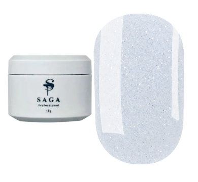 Гель для нарощування SAGA Professional Builder Night Gel №13, світловідбивний, блакитний, 15 мл