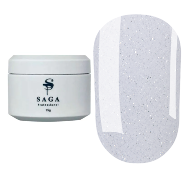 Гель для нарощування SAGA Professional Builder Night Gel №14, світловідбивний, ніжно-синій, 15 мл