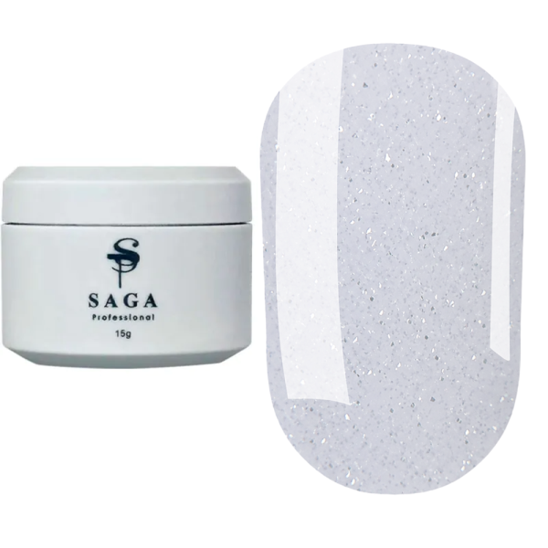 Гель для нарощування SAGA Professional Builder Night Gel №14, світловідбивний, ніжно-синій, 15 мл