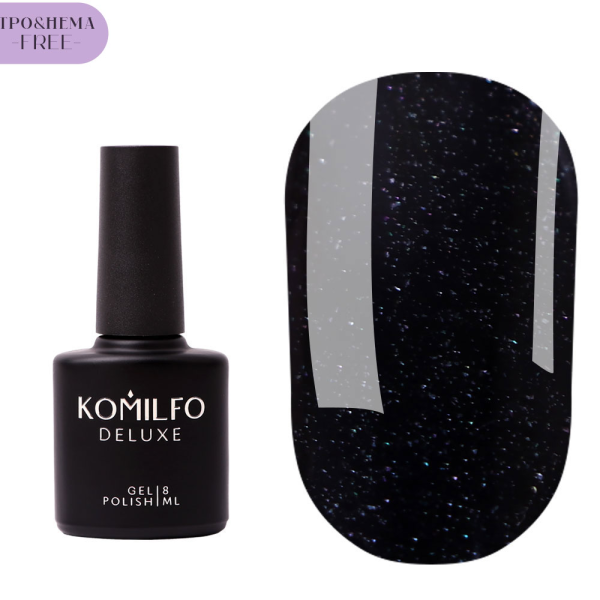 Топ без липкого шару Komilfo No Wipe Glitter Top, з гліттером, 8 мл (HEMA/TPO free)