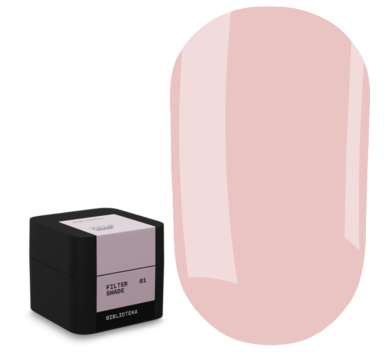 Моделюючий гель Biblioteka Builder Gel № 01 Shade FILTER, напівпрозорий холодно-рожевий, 30 мл