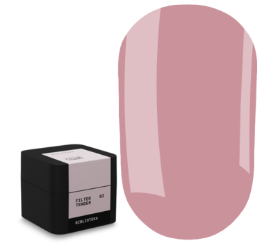Моделирующий гель Biblioteka Builder Gel №02 Tender FILTER, полупрозрачный нежно-розовый, 30 мл