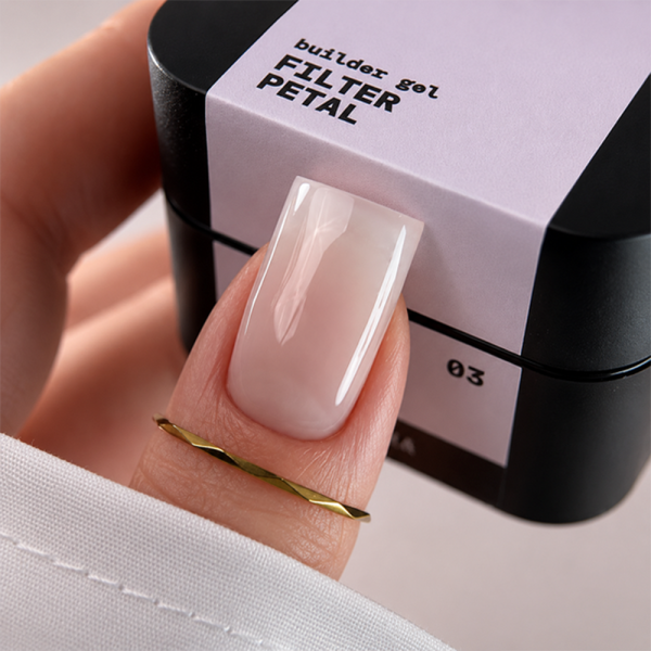 Моделюючий гель Biblioteka Builder Gel №03 Petal FILTER, напівпрозорий молочно-рожевий, 30 мл