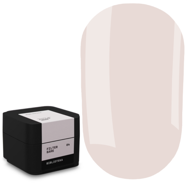Моделирующий гель Biblioteka Builder Gel №04 Bare FILTER, полупрозрачный натурально-белый, 30 мл