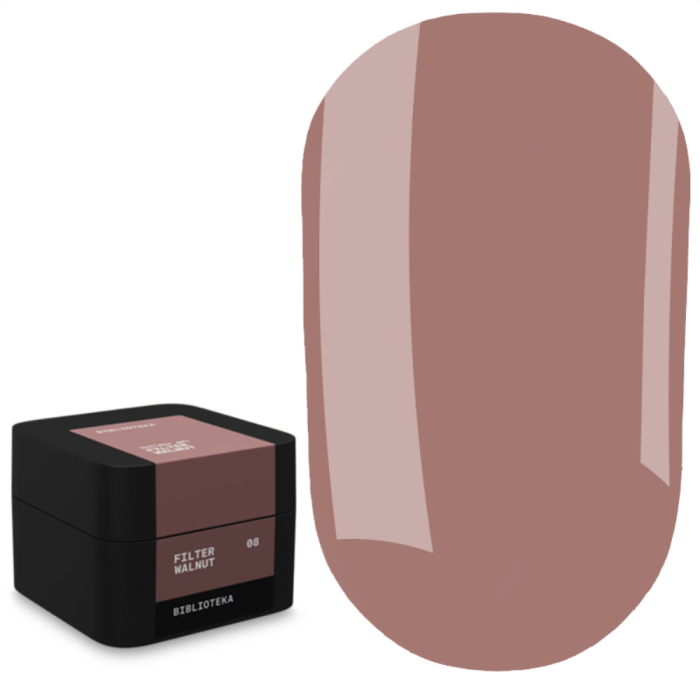 Моделюючий гель Biblioteka Builder Gel №08 Walnut FILTER, напівпрозорий горіховий, 30 мл