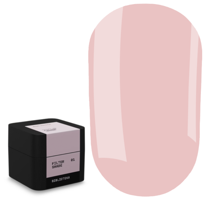 Моделирующий гель Biblioteka Builder Gel №01 Shade FILTER, полупрозрачный холодно-розовый, 15 мл