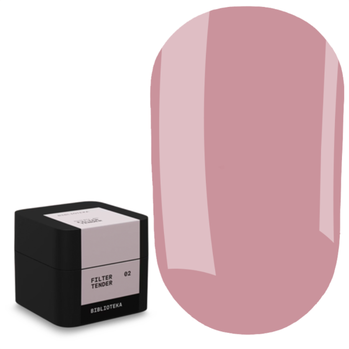 Моделюючий гель Biblioteka Builder Gel № 02 Tender FILTER, напівпрозорий ніжно-рожевий, 15 мл