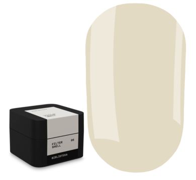 Моделюючий гель Biblioteka Builder Gel №06 Shell FILTER, напівпрозорий ніжно-пісочний, 15 мл
