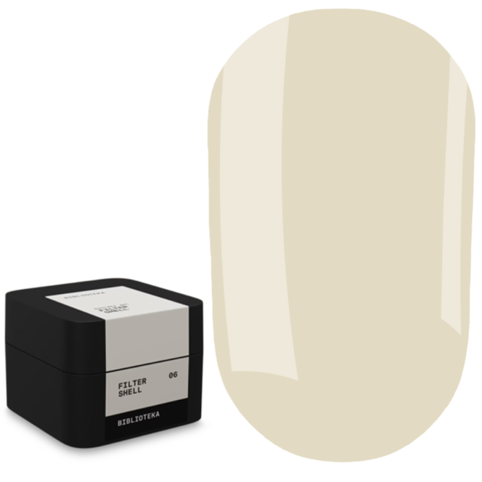 Моделюючий гель Biblioteka Builder Gel №06 Shell FILTER, напівпрозорий ніжно-пісочний, 15 мл