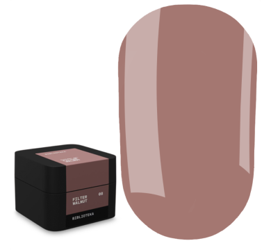 Моделюючий гель Biblioteka Builder Gel №08 Walnut FILTER, напівпрозорий горіховий, 15 мл