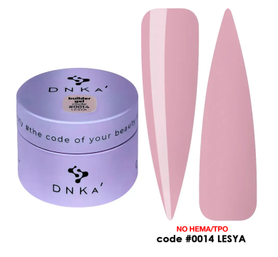 Гель для нарощування DNKa Builder Gel New Formula #0014 Lesya, пильна троянда, 30 мл