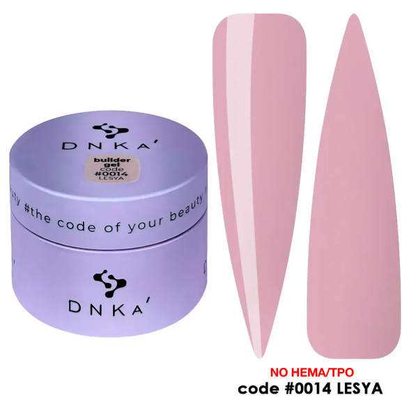 Гель для нарощування DNKa Builder Gel New Formula #0014 Lesya, пильна троянда, 30 мл