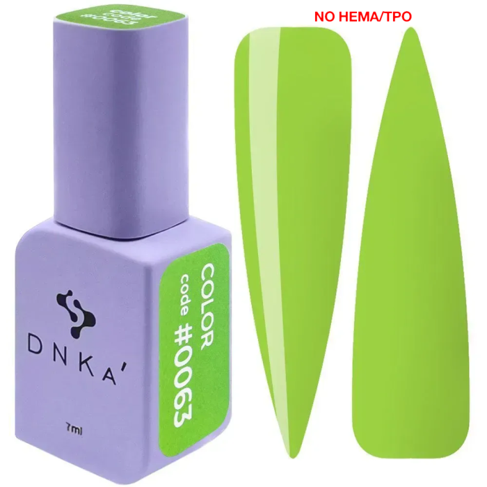 Гель-лак DNKa Gel Polish Color New Formula #0063, лайм, 7 мл
