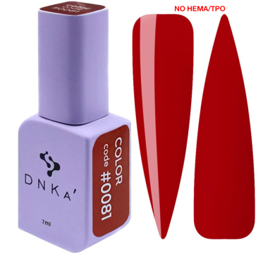 Гель-лак DNKa Gel Polish Color New Formula #0081, темно-красный, 7 мл