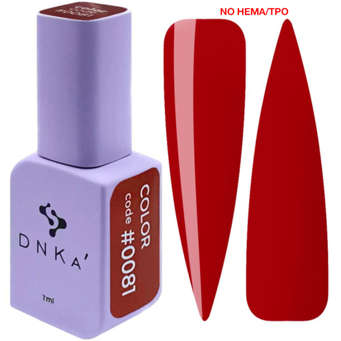 Гель-лак DNKa Gel Polish Color New Formula #0081, темно-красный, 7 мл