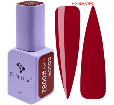 Гель-лак DNKa Gel Polish Color New Formula #0082, червоний, 7 мл